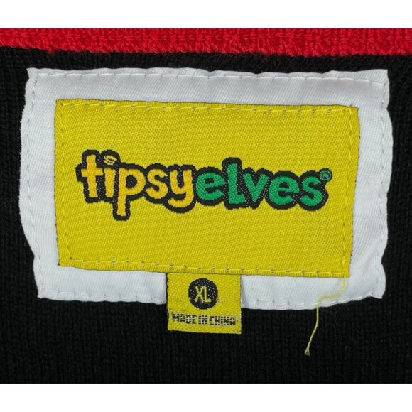 Tipsy Elves Black Santa Ask Your Mom If I’m Real Ugly Christmas Sweater Men’s XL - Picture 4 of 4